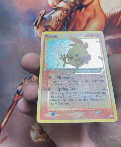 Torchic Poussifeu Gold Star EX Team Rocket Returns Holo 108/109 Pokemon Misprint