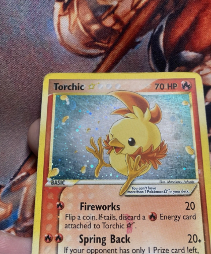 Torchic Poussifeu Gold Star EX Team Rocket Returns Holo 108/109 Pokemon Misprint