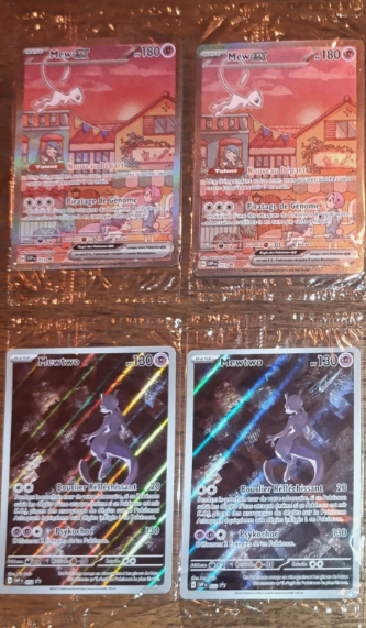 Cartes Pokémon Mew 053 & Mewtwo 052 Promos Ultra Premium Mew Scellées FR