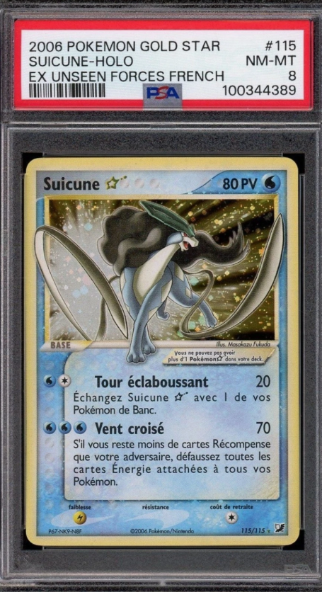 Suicune 115/115 Gold Star - Ex Forces Cachées (2006) - FR - PSA 8